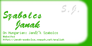 szabolcs janak business card